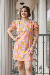 Blush Pink Floral Print Summer Dress